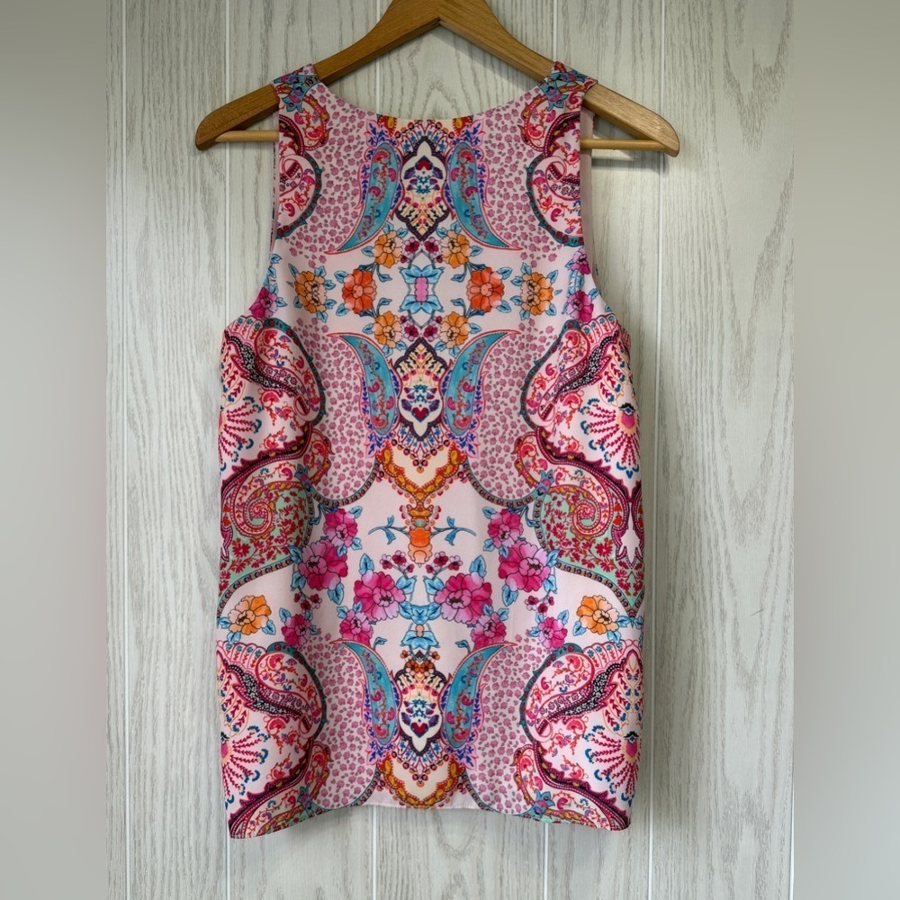 TABITHA WEBB Tank Tunic Floral Paisley Print Multi Pink Size M LNC - Picture 3 of 4